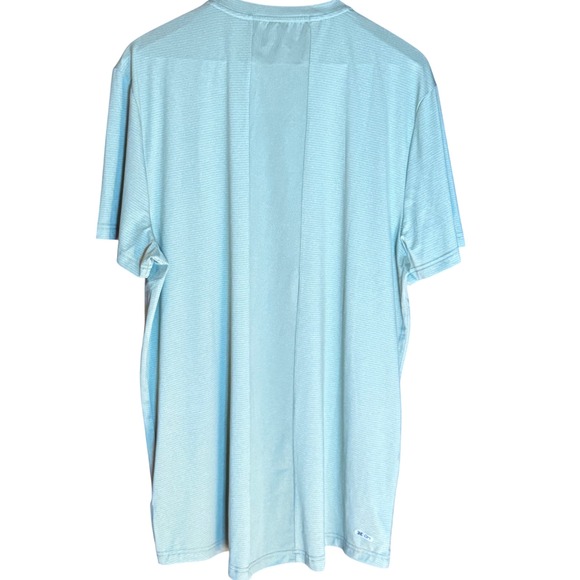 RBX Performance Men's XL TG Aqua Striped Athletic T Shirt X Dry Short Sleeve - Picture 2 of 7